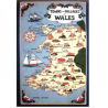 Wales Towns and Villages Tea Towel