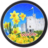 Slate Magnet Castle and Daffodils