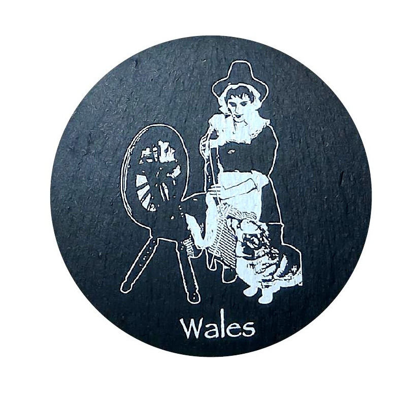 Welsh Slate Coaster Spinning Lady
