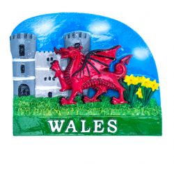 Wales Castle and Dragon Magnet