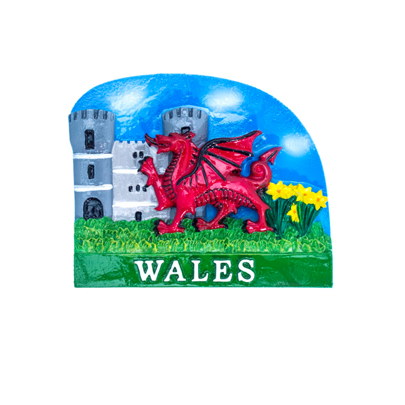 Wales Castle and Dragon Magnet