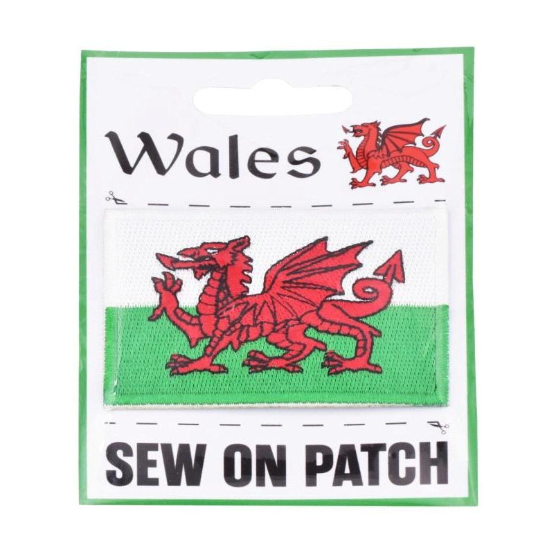 Embroidered Welsh Flag Patch