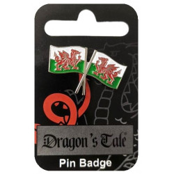 Twin Welsh Flag Pin Badge