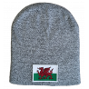 Welsh Flag Beanie Hat Grey