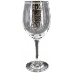 Wales Cymru Wine Glass 20cm