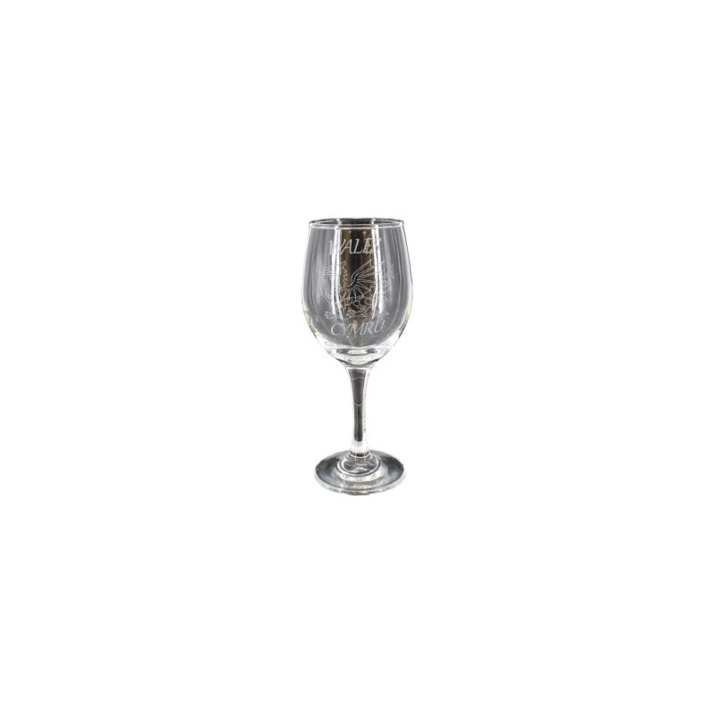 Wales Cymru Wine Glass 20cm