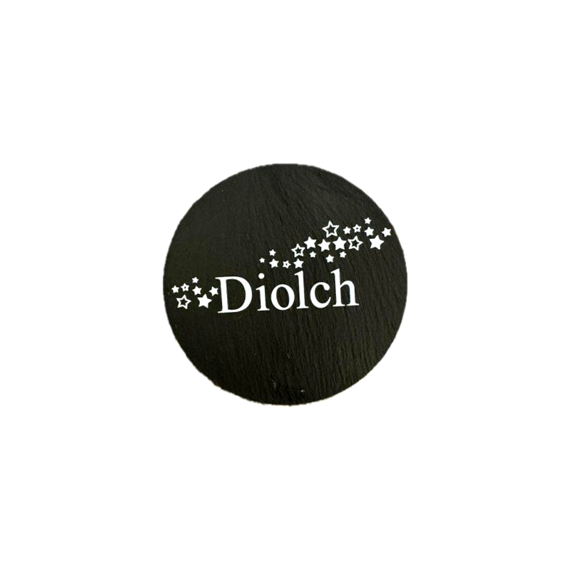 Welsh Slate Coaster Diolch