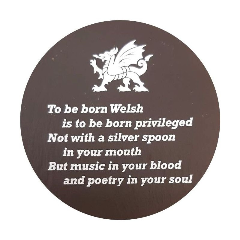Welsh Slate Coaster 'Born Welsh'