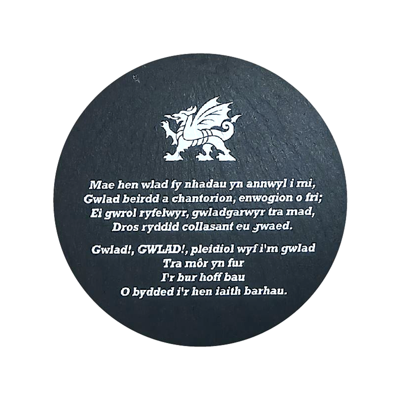 Welsh Slate Coaster National Anthem