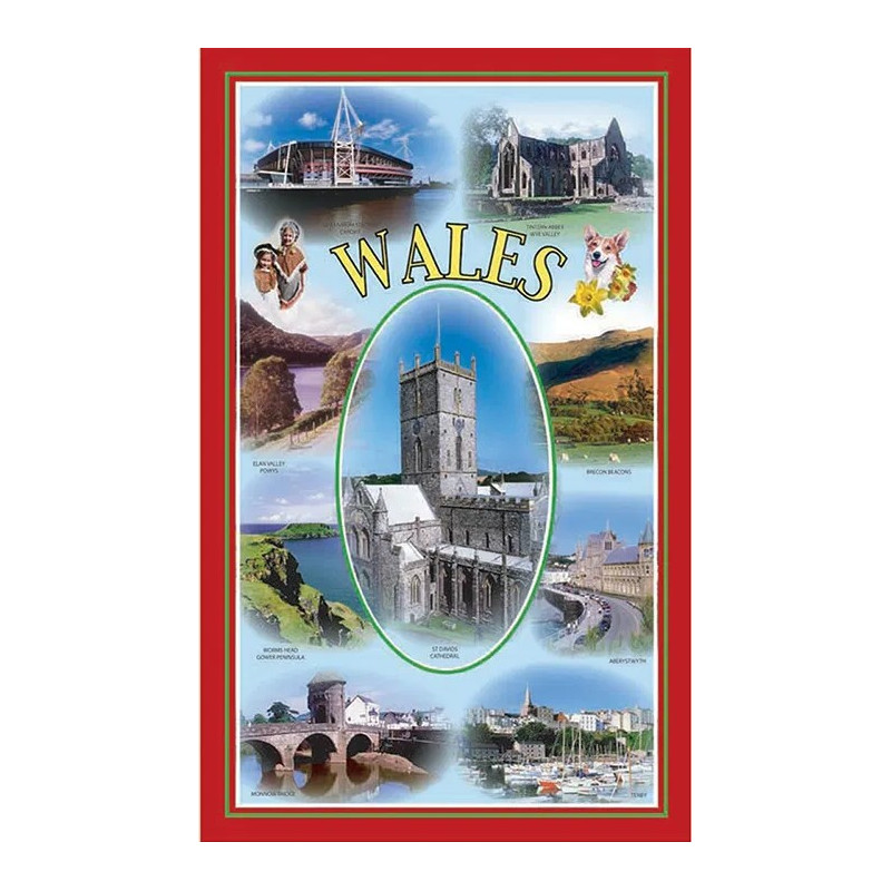 South Wales Picture Montage Tea Towel