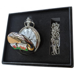Wales Flag Pocket Watch Boxed