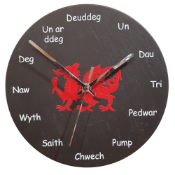 9" Welsh Slate Dragon Clock