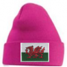 Welsh Flag Beanie Hat Hot Pink