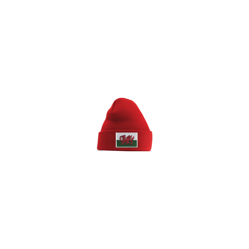 Welsh Flag Beanie Hat Red