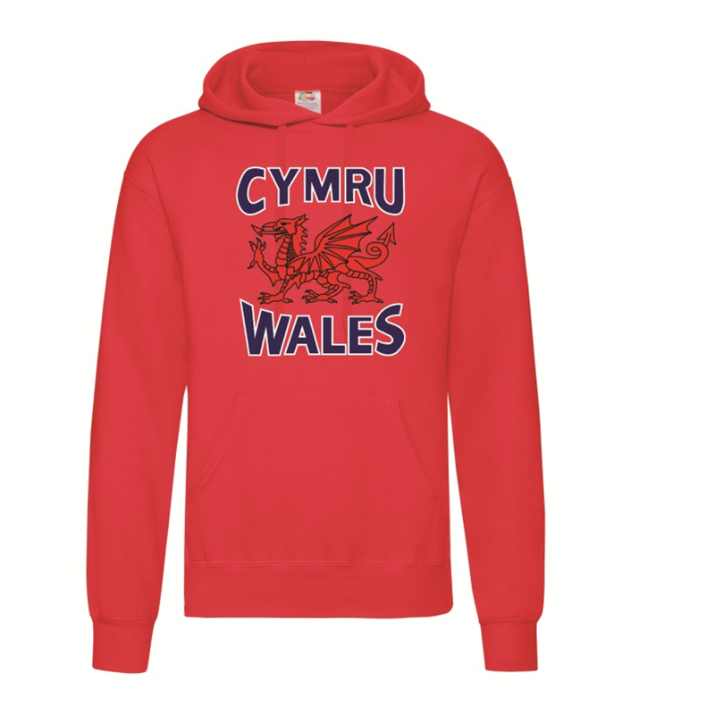 Wales / Cymru Adult Hoodie Red