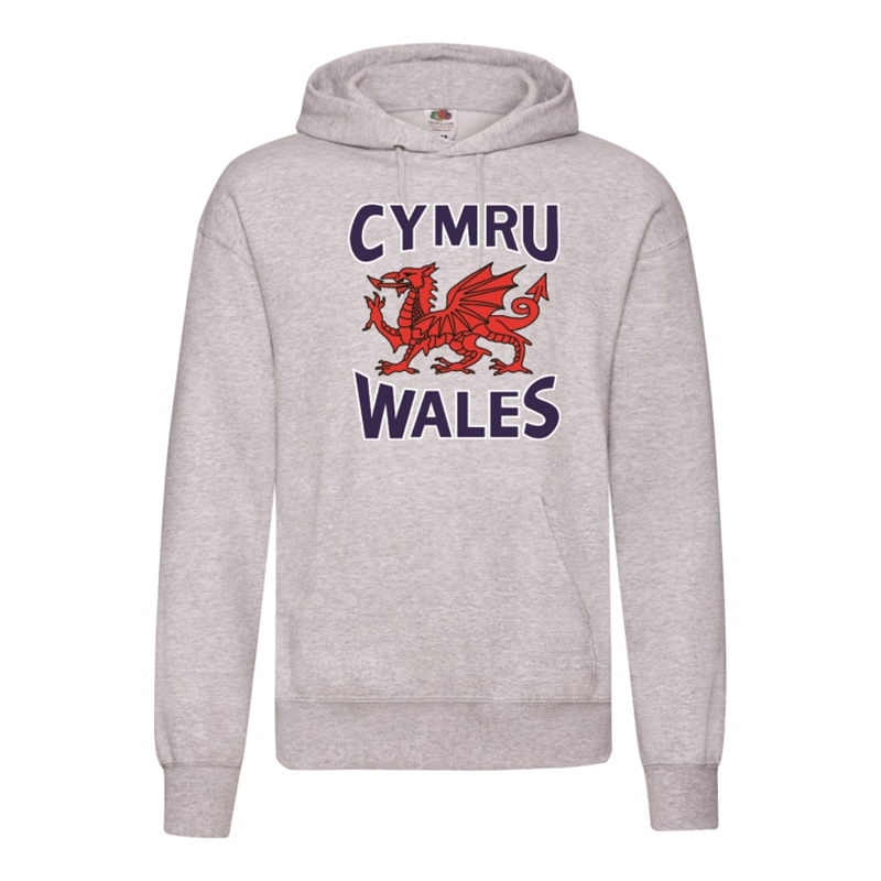 Wales / Cymru Adult Hoodie Grey