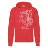 Silhouette Dragon Adult Hoodie Red