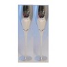 Wales Pewter Badged Champagne Flutes